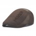 Menico Men’s Cotton Breathable Shade Short Brim Casual Retro Avant  Garde Hat Beret Flat Cap