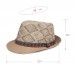 Men Straw Casual Vintage Ethnic Pattern All  match Sunshade Top Hats Flat Hats