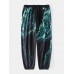 Mens Casual Pattern Print Drawstring Jogger Pants