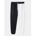 Mens Contrast Color Relaxed Fit Drawstring Cuffed Jogger Pants