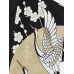 Mens Crane   Floral Graphic Front Open Luxury Kimonos