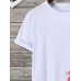 Men Dragon   Japanese Letter Print Round Neck Short Sleeve Casual T  Shirts