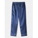 Mens FauxSilk Smooth Thin Loose Pajamas Bottoms Breathable Home Loungewear Pants