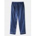 Mens FauxSilk Smooth Thin Loose Pajamas Bottoms Breathable Home Loungewear Pants