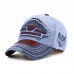 Menico Men Cotton Damaged Brushed Nostalgic Stitching Outdoor Adjustable Sunshade Baseball Cap