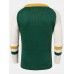 Mens Color Block Letter Embroidery Crew Neck Knitted Pullover Sweaters