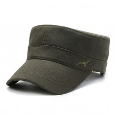 Men Cotton Embroidery Solid Color Outdoor Sunshade Casual Vintage Military Caps Flat Hats